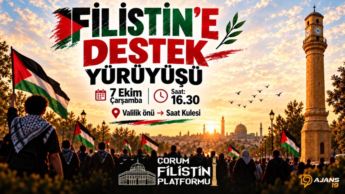 Çorum'da Yürekler Birleşiyor: Filistin'e Destek İçin Dev Yürüyüş Bugün Başlıyor!