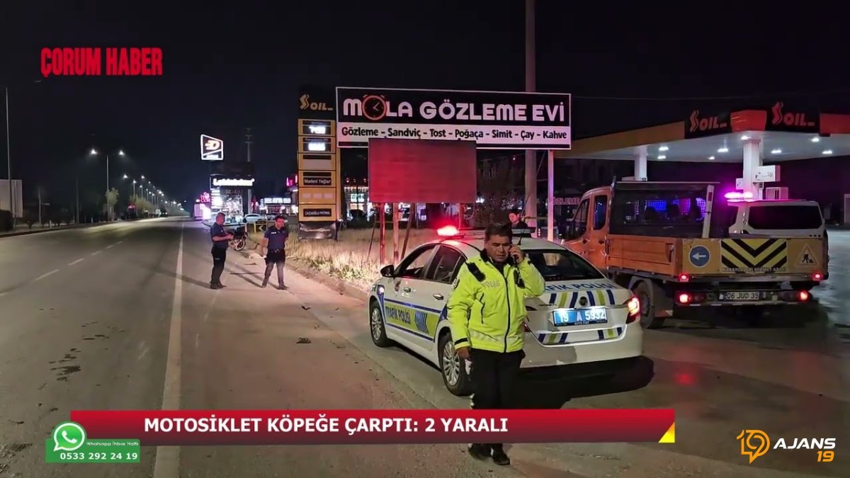 Çorum'da Akıl Almaz Kaza: Köpeğe Çarpan Motosiklet Sürücüsü ve Yanındaki Yolcu Yaralandı!